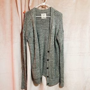 Abercrombie grey boyfriend cardigan